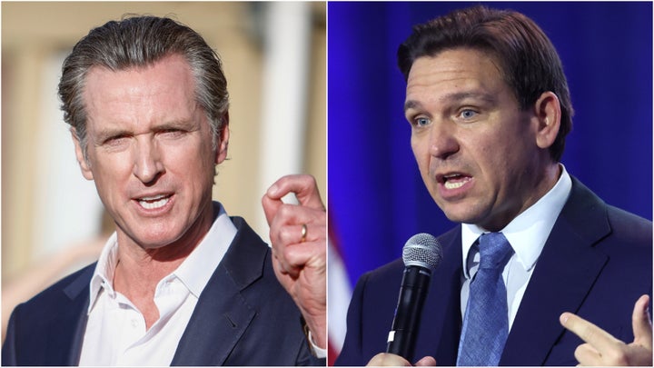 California Gov. Gavin Newsom slammed fellow governor Ron DeSantis for Florida's new open carry law. 