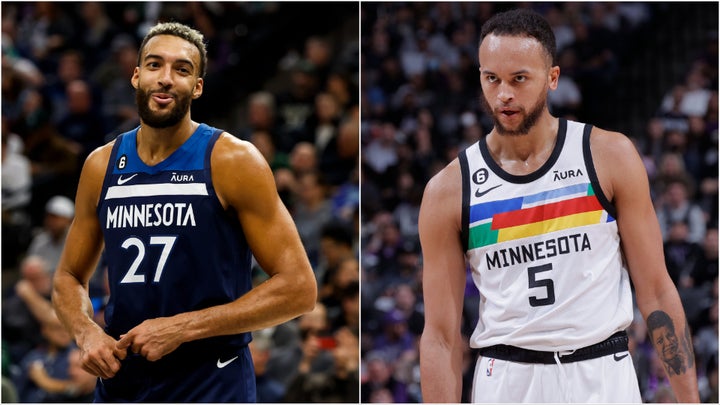 Rudy Gobert, left, and Kyle Anderson, right, are teammates on the Minnesota Timberwolves.