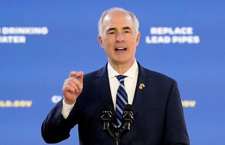 Sen. Bob Casey, D-Pa., speaks before President Joe Biden about his infrastructure agenda while announcing funding to upgrade Philadelphia's water facilities and replace lead pipes, on Feb. 3, 2023, at Belmont Water Treatment Center in Philadelphia. Casey said he’ll seek a fourth term, bringing unmatched name recognition in Pennsylvania politics to his party's defense of a seat in a presidential battleground state. 