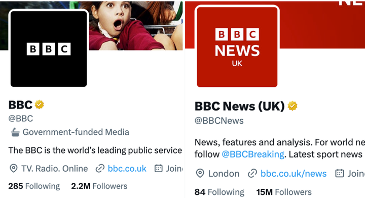 Only the BBC's smaller non-news account, which primarily shares updates about BBC-produced programs, has been given the label as of Monday. Its actual news account has not.