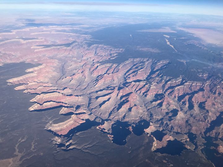 An aerial view of Kaibab National Forest, on the border of the Grand Canyon, in Arizona.