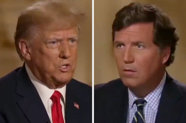 Trump seemed to surprise host Tucker Carlson by mentioning the dogs who were left behind in the Afghanistan evacuation