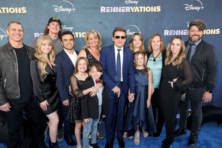 Jeremy with members of his family on the red carpet