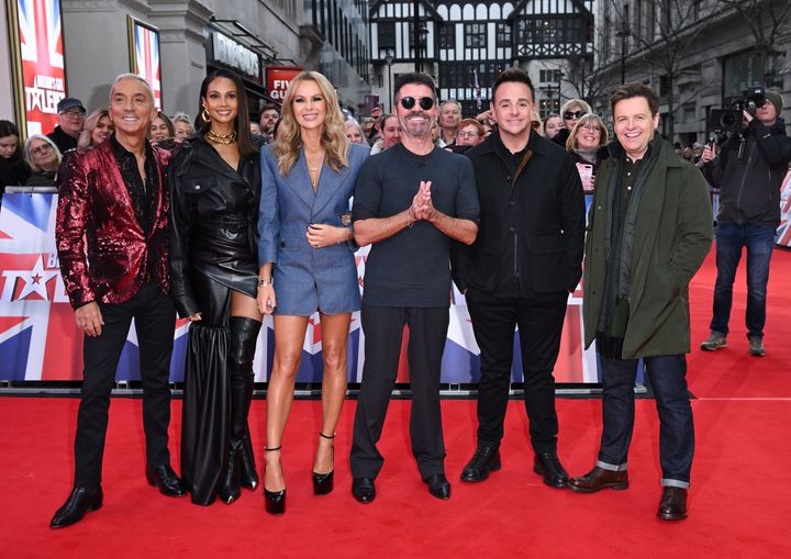 Bruno with BGT co-stars Alesha Dixon, Amanda Holden, Simon Cowell, Ant McPartlin and Declan Donnelly