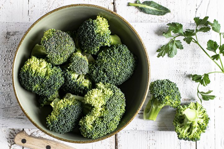 Cut fresh natural green broccoli