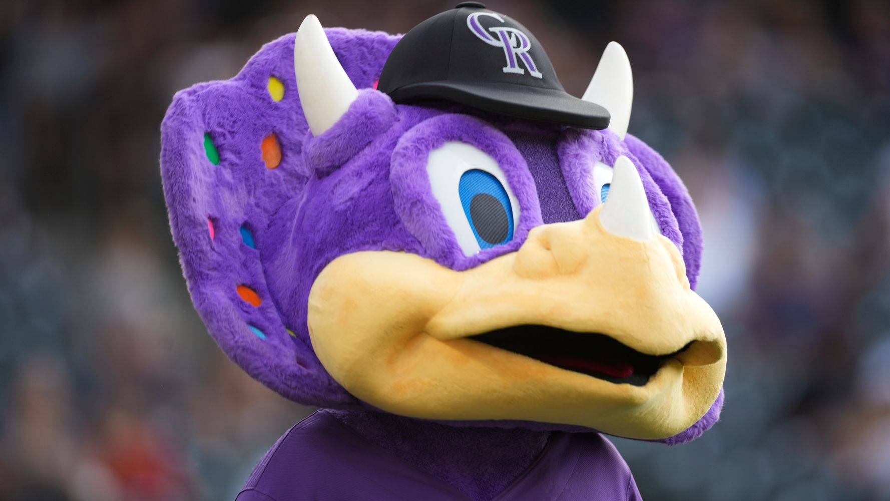 Colorado Rockies mascot Dinger gets tackled by fan