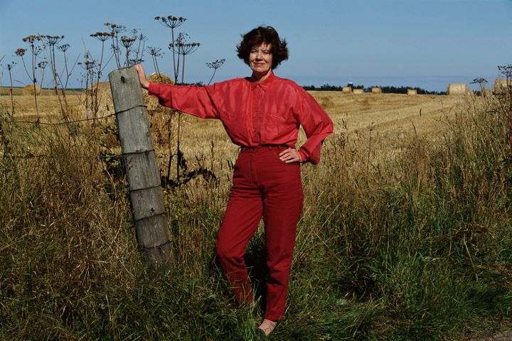 Writer Anne Perry poses at her home in Portmahomack, near Inverness in Scotland on Sep. 2, 1994. 
