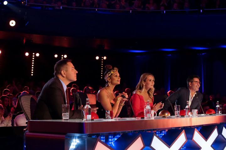 David and his former BGT colleagues pictured on set in 2020