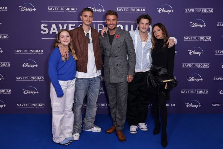 The Beckham family – minus eldest son Brooklyn – in November 2022