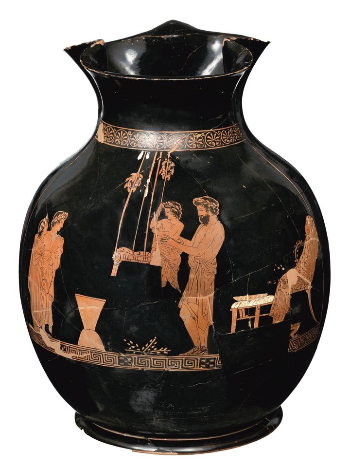 Αττικός ερυθρόμορφος χους. Ζωγράφος Ερέτριας 430-425 π. Χ..
