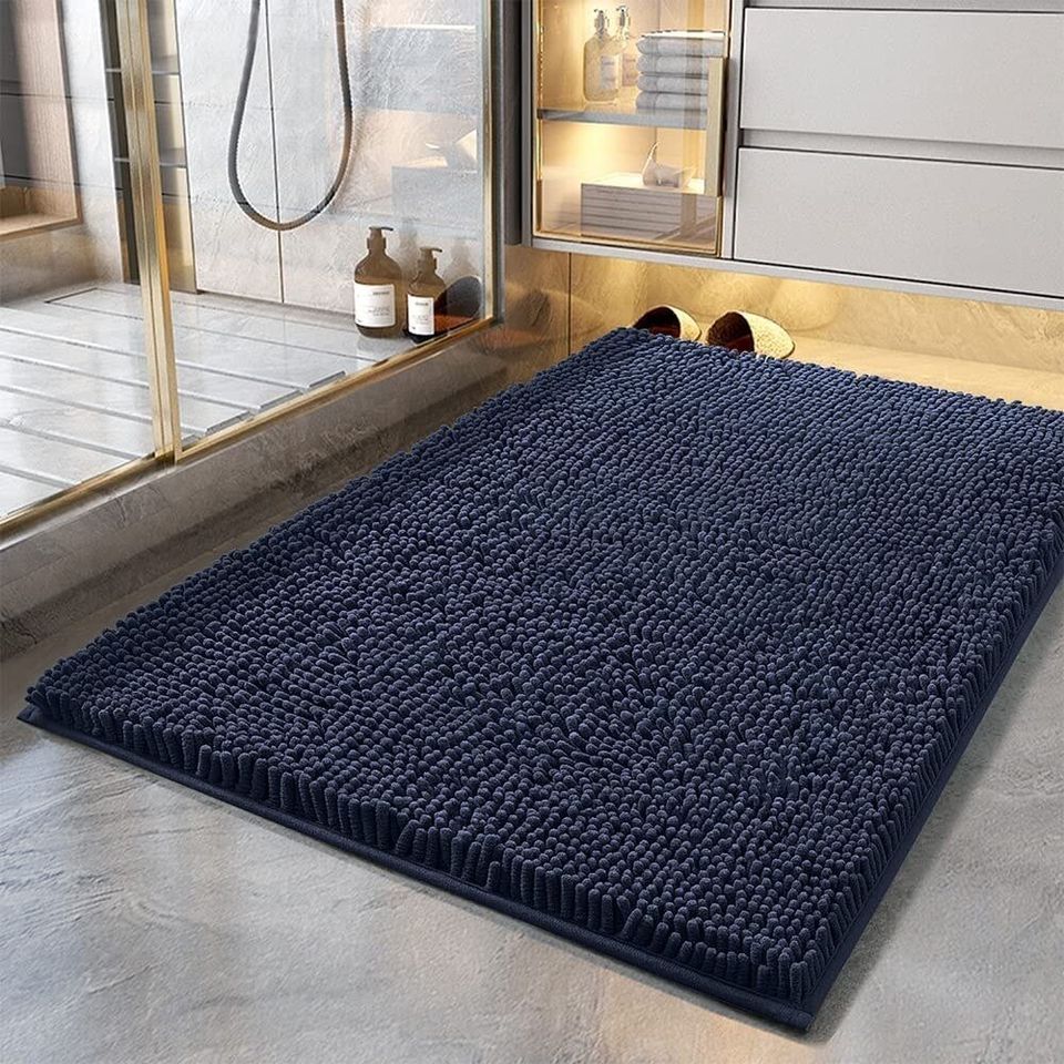 A nonslip bath rug with an extra-deep pile