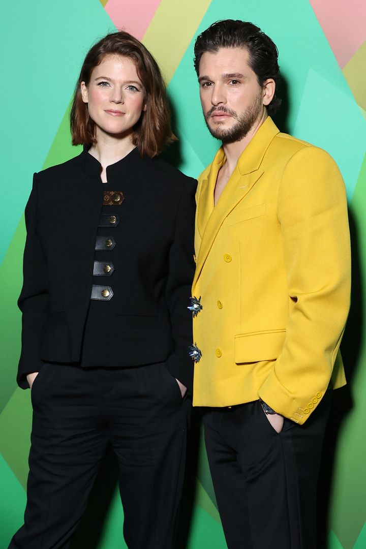 Rose Leslie and Kit Harington at a fashion show earlier this year