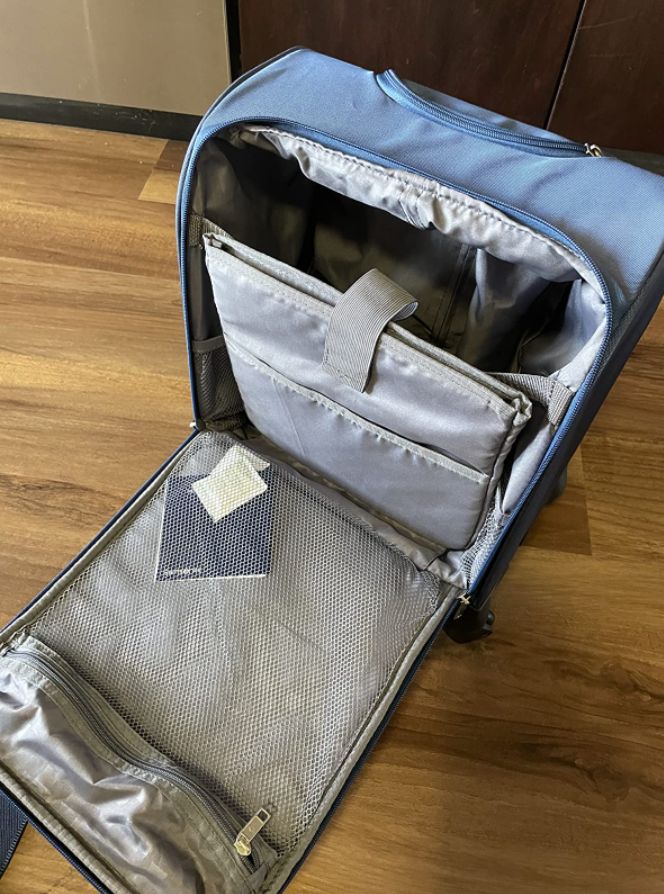 A wheeled carry-on bag if you have no intention of paying for a checked bag