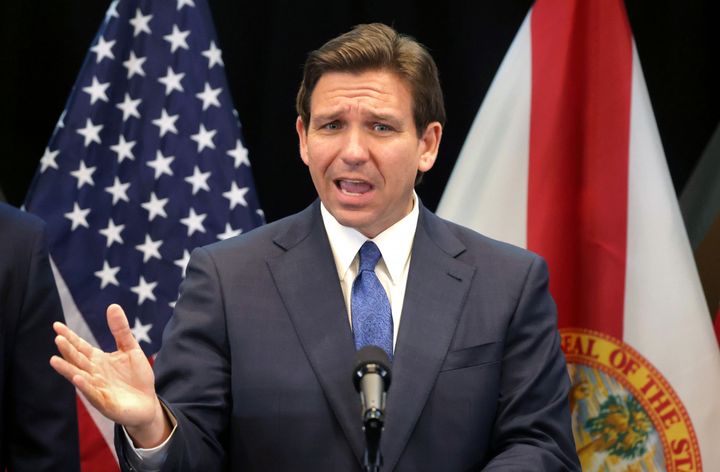 Gov. Ron DeSantis announces that the Florida Legislature will reassert state control over the special taxing district that manages the municipal services of Walt Disney World on Apr. 17, 2023. 