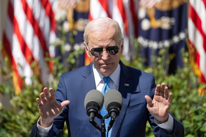 President Joe Biden speaks about making child care more affordable, in the Rose Garden of the White House in Washington, D.C., on April 18, 2023. Biden recently warned MAGA Republicans about defaulting on the national debt after statements from House Speaker Kevin McCarthy on the subject. 