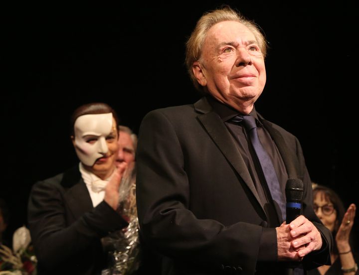 Andrew Lloyd Webber on stage over the weekend, where The Phantom Of The Opera was performed for the final time