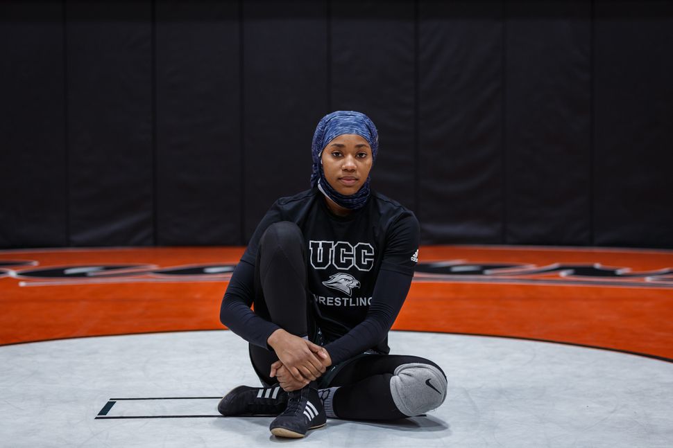 Zainab Ibrahim, 18, is a Muslim member of the women's wrestling team and a first-year political science major at Umpqua Community College in Roseburg, Oregon.