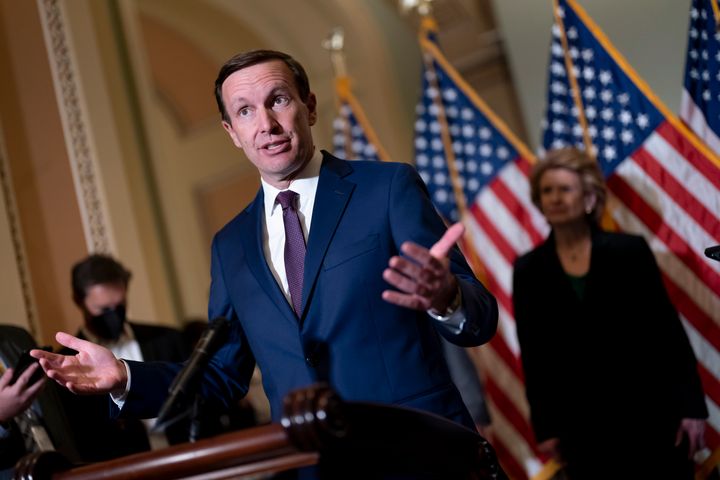 Sen. Chris Murphy (D-Conn.) speaks about a bipartisan bill to rein in gun violence in June 2022. The bill's passage gave him hope for more collaboration between Democrats and Republicans.