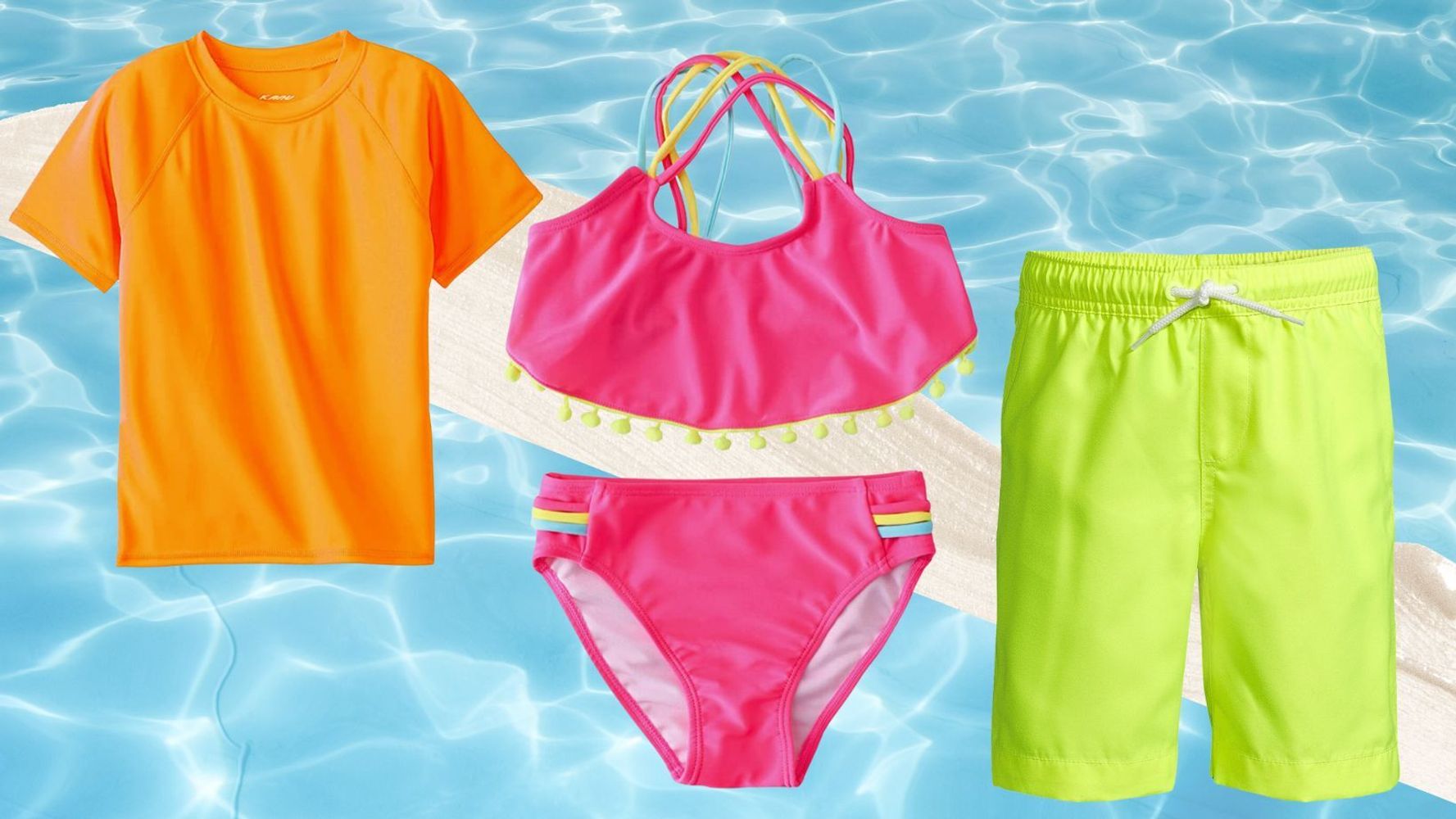 Boys Swim Shorts Kids Swimming Trunks Summer Pockets Holiday Plain School  Mesh