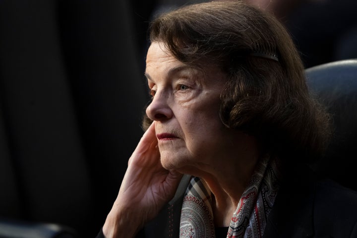 Sen. Dianne Feinstein (D-Calif.), shown here at a Senate Judiciary Committee hearing in 2022, has unable to travel to Washington for the past two months and has not provided a timeline for returning to Capitol Hill.