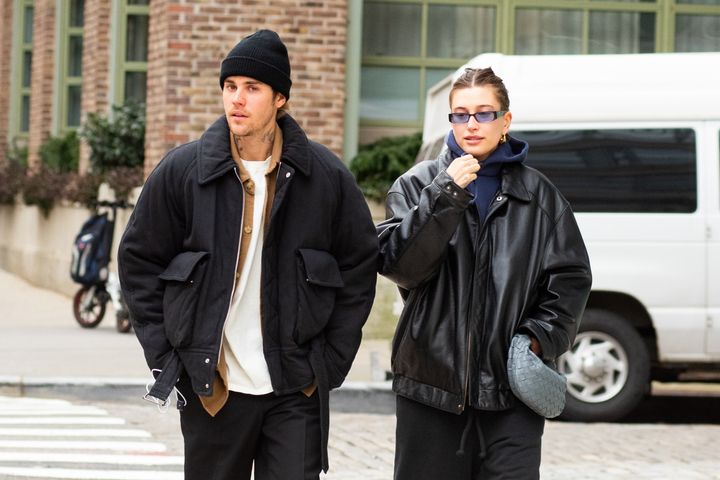 Justin and Hailey Bieber in New York earlier this year