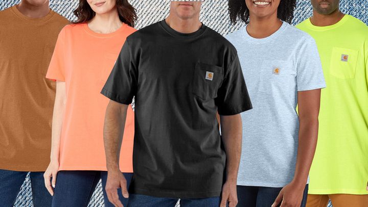 Carhartt’s classic pocket T-shirt is available in men's and women's sizing.
