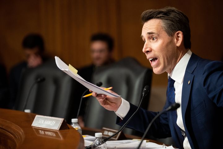 Sen. Josh Hawley (R-Mo.) spoke at the Senate Committee on Energy and Natural Resources on Tuesday. 