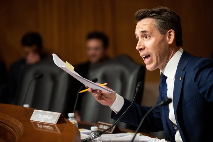 Sen. Josh Hawley (R-Mo.) spoke at the Senate Committee on Energy and Natural Resources on Tuesday.
