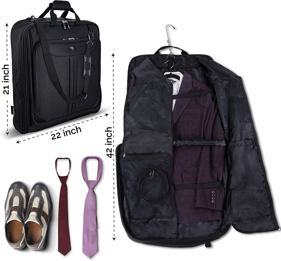 A compact garment bag that fits a surprising amount of stuff