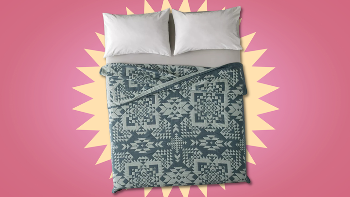 Pendleton's geometric cotton matelassé coverlet