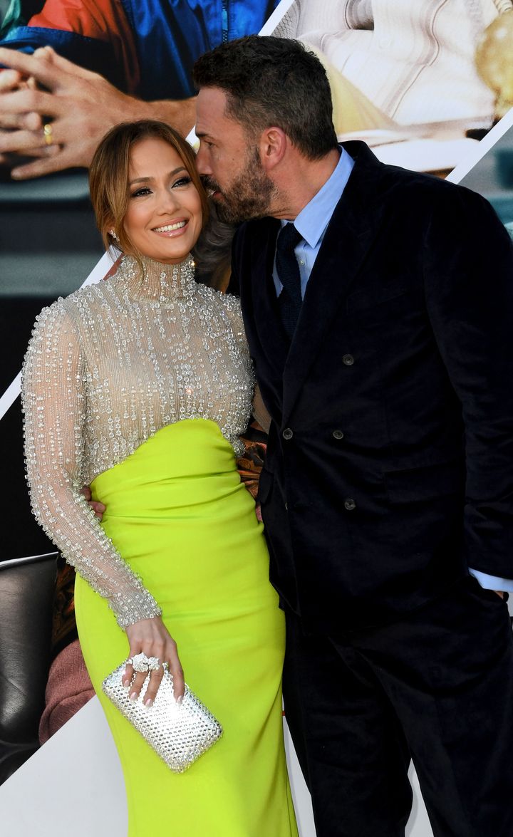Jennifer Lopez e Ben Affleck na première em 27 de março de "Ar" em Los Angeles.
