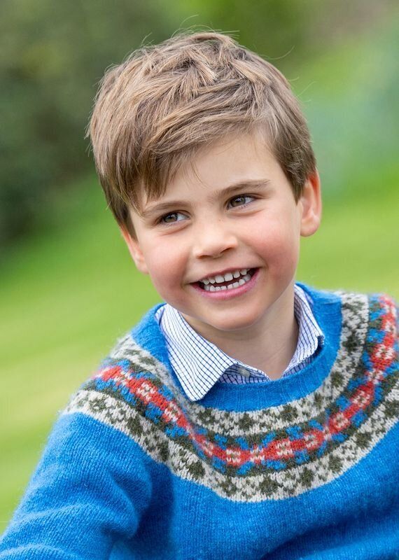 Britain's Prince Louis smiles in a portrait marking his fifth birthday which was shared by Kensington Palace on Sunday.