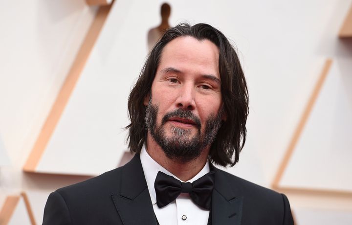 Keanu Reeves arrives at the Oscars on Feb. 9, 2020, at the Dolby Theatre in Los Angeles.