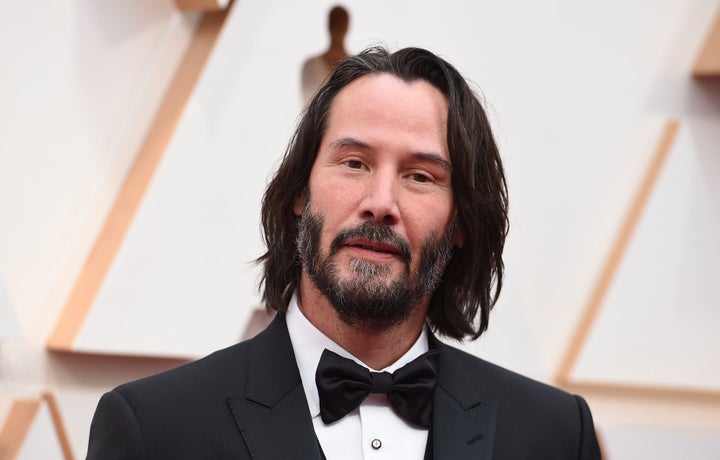 Keanu Reeves arrives at the Oscars on Feb. 9, 2020, at the Dolby Theatre in Los Angeles.