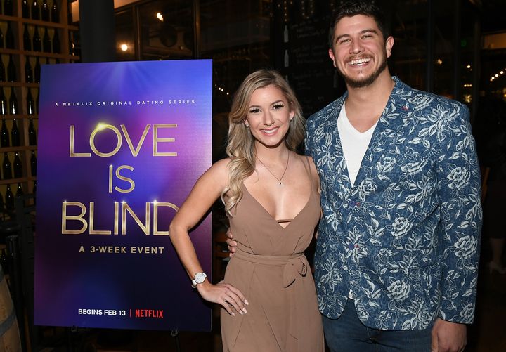 Amber Pike and Matt Barnett attend Love Is Blind Atlanta screening in February 2020.