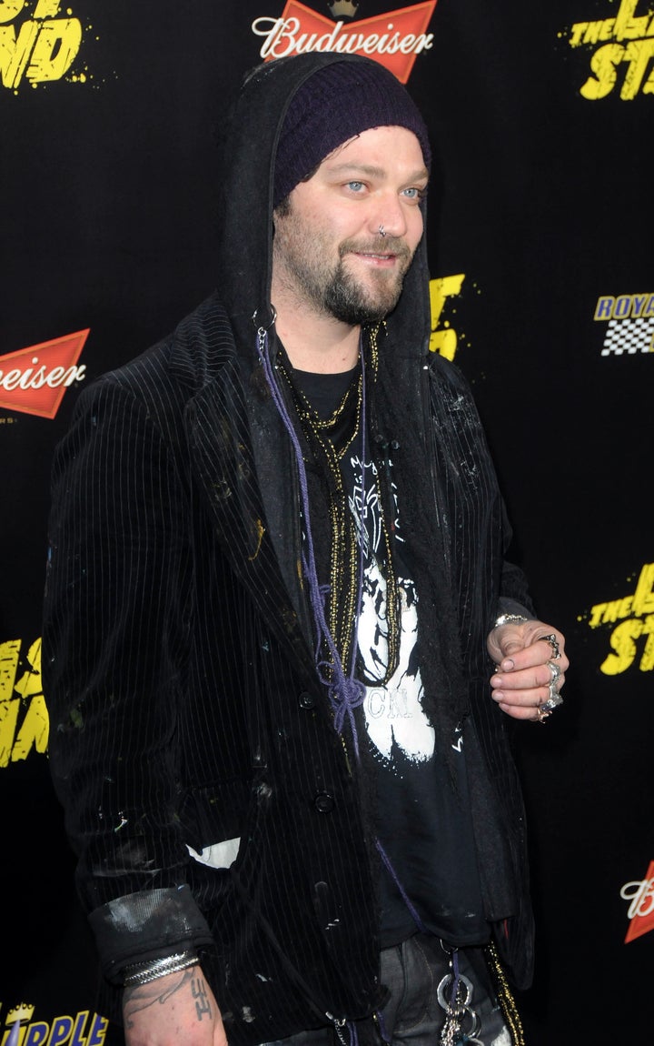 Bam Margera chega à estreia de "O último ponto" em 14 de janeiro de 2013.