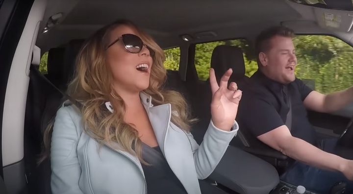 James and his first ever Carpool Karaoke guest, Mariah Carey