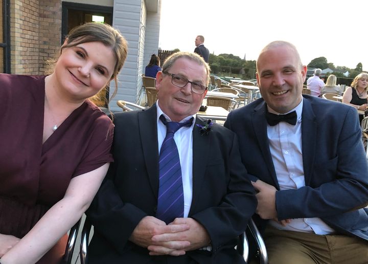 The author with her father and brother.