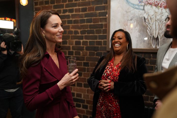 The Princess of Wales speaks with TV presenter Alison Hammond during a visit to The Rectory in Birmingham on April 20. 