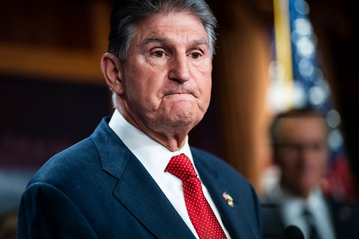 Sen. Joe Manchin (D-W.Va.) has tacked right as he keeps everyone guessing on whether he's running for reelection next year. 