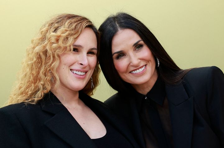 Demi Moore and Rumer Willis arrive for the Versace Fall/Winter 2023 fashion show on March 9 in West Hollywood.
