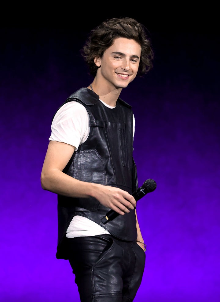 Timothée Chalamet on stage at CinemaCon