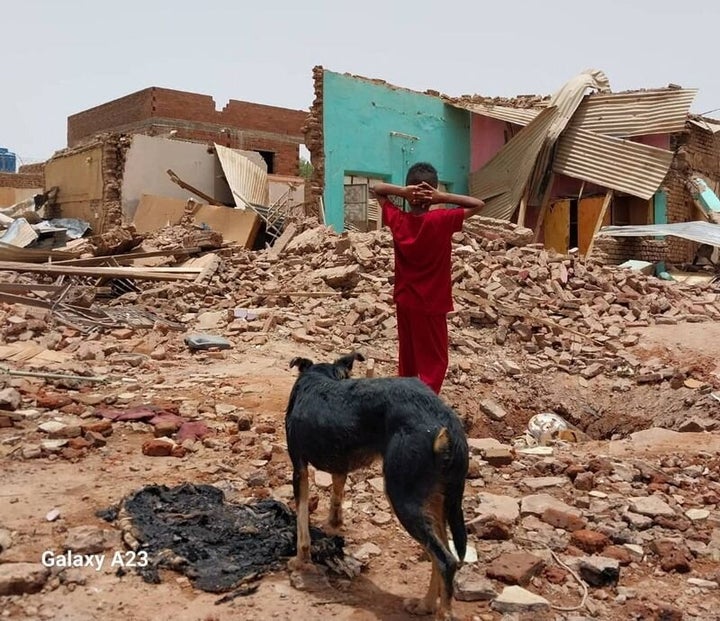 Damaged buildings are seen following clashes between the paramilitary Rapid Support Forces and the army in South Khartoum locality, Sudan April 25, 2023. REUTERS/ Stringer