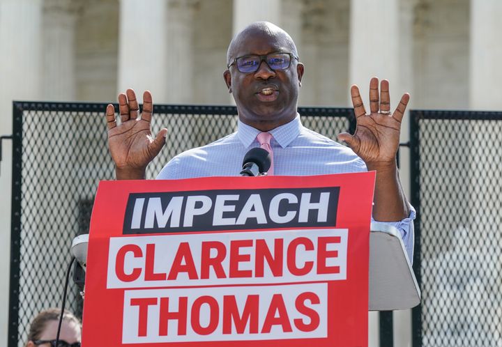 Some Democratic lawmakers, including Rep. Jamaal Bowman (D-N.Y.), and progressive groups have called for Thomas to resign or be impeached.