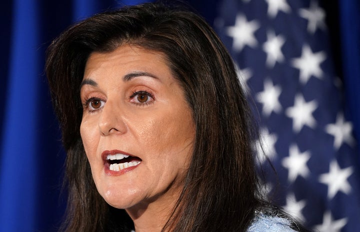 U.S. Republican presidential candidate Nikki Haley delivers a campaign policy speech on abortion in Arlington, Virginia, on Tuesday.