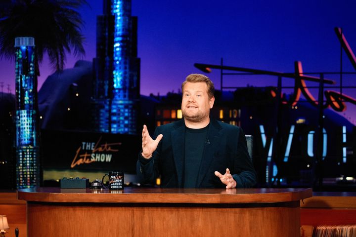 James Corden filming The Late Late Show earlier this week