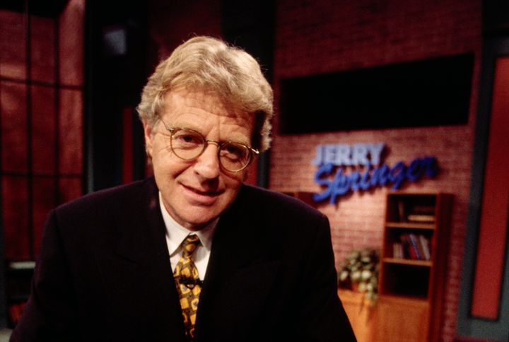 Springer sits on the set of his talk show in an undated photo.