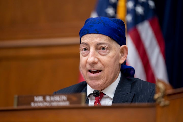 Ranking Member Rep. Jamie Raskin (D-Md.) speaks during a hearing of the House Oversight and Accountability Committee on April 19.