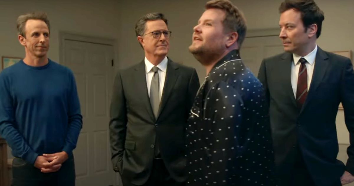 Late Night Hosts Sneak Into James Corden’s Bedroom In ‘Late Late Show’ Farewell