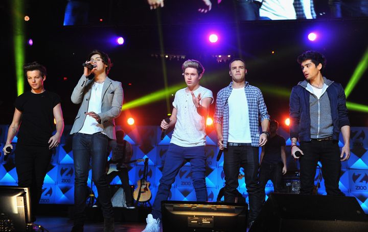 One Direction on stage in 2012